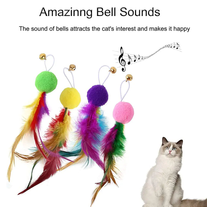 Retractable Cat Feather Toy for Indoor Cats