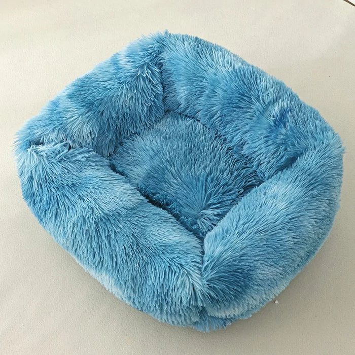 Plush Square Cat Bed: Warm Winter Pet Nest for Small Dogs and Cats