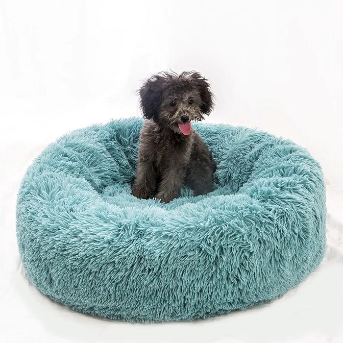 Long Plush Super Soft Round Pet Bed