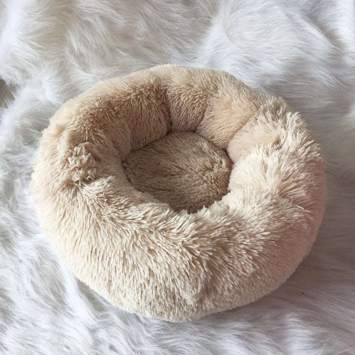 Long Plush Super Soft Round Pet Bed