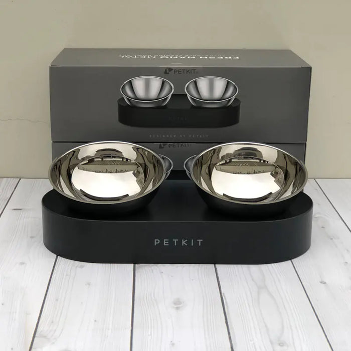 PetKit Stainless Steel Pet Adjustable Double Feeder Bowls