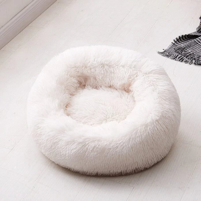 Long Plush Super Soft Round Pet Bed