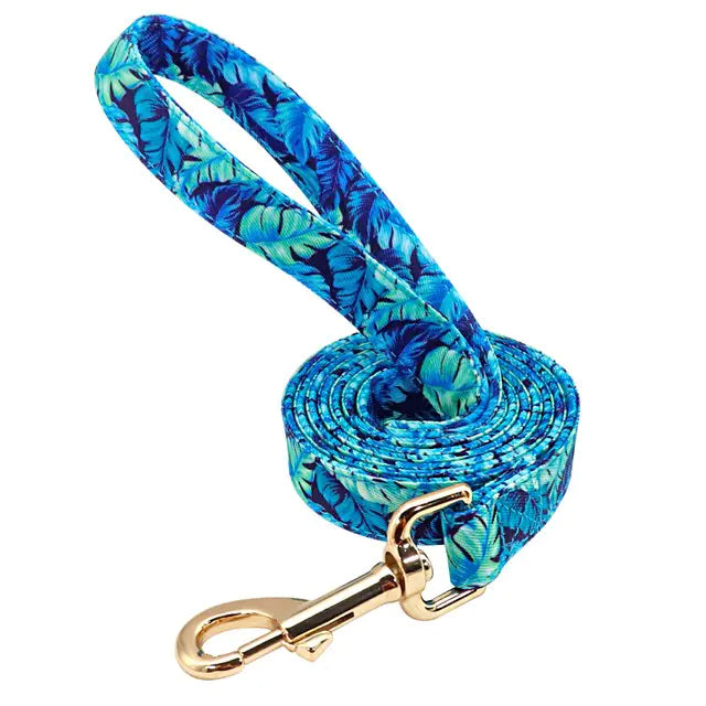 Personalized Printed Dog Collar Leash Set